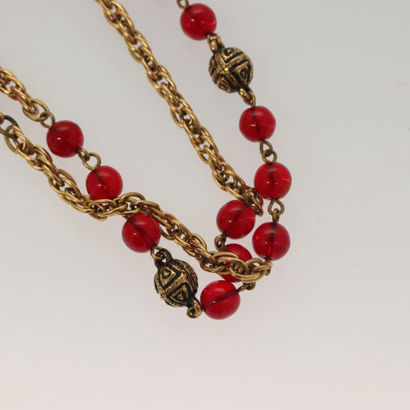 CHANEL COCO Mark Necklace metal Gold CC Auth BA2608