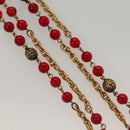 CHANEL COCO Mark Necklace metal Gold CC Auth BA2608-4