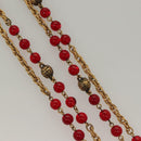 CHANEL COCO Mark Necklace metal Gold CC Auth BA2608-5