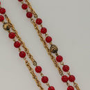 CHANEL COCO Mark Necklace metal Gold CC Auth BA2608-6