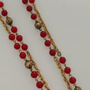 CHANEL COCO Mark Necklace metal Gold CC Auth BA2608-7