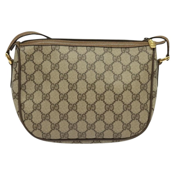 GUCCI GG Supreme Web Sherry Line Bag PVC Beige Gold 89 02 032 Auth BA2611