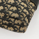 Christian Dior Trotter Canvas Shoulder Bag Navy Gold Auth BA2614-9