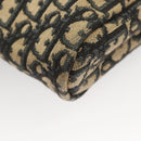 Christian Dior Trotter Canvas Shoulder Bag Navy Gold Auth BA2614-16