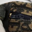 Christian Dior Trotter Canvas Shoulder Bag Navy Gold Auth BA2614-10