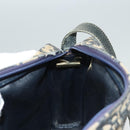 Christian Dior Trotter Canvas Shoulder Bag Navy Gold Auth BA2614-19