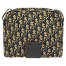 Christian Dior Trotter Canvas Shoulder Bag Navy Gold Auth BA2614-2