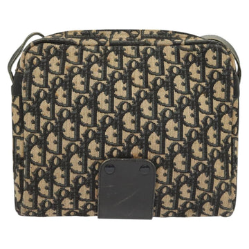 Christian Dior Trotter Canvas Shoulder Bag Navy Gold Auth BA2614 - 0