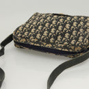 Christian Dior Trotter Canvas Shoulder Bag Navy Gold Auth BA2614-6