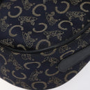 CELINE C Sulky Shoulder Bag Canvas Navy Gold Auth BA2617-14