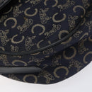 CELINE C Sulky Shoulder Bag Canvas Navy Gold Auth BA2617-15