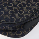 CELINE C Sulky Shoulder Bag Canvas Navy Gold Auth BA2617-16