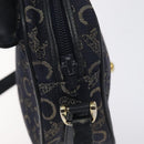 CELINE C Sulky Shoulder Bag Canvas Navy Gold Auth BA2617-10