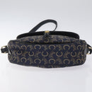 CELINE C Sulky Shoulder Bag Canvas Navy Gold Auth BA2617-5