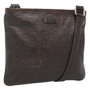 GUCCI GG Canvas Guccissima Bag Leather Dark Brown Gold 201538 Auth BA2619-1