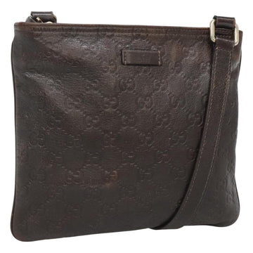 GUCCI GG Canvas Guccissima Bag Leather Dark Brown Gold 201538 Auth BA2619