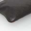 GUCCI GG Canvas Guccissima Bag Leather Dark Brown Gold 201538 Auth BA2619-16