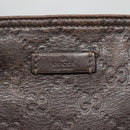 GUCCI GG Canvas Guccissima Bag Leather Dark Brown Gold 201538 Auth BA2619-17