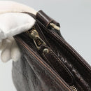GUCCI GG Canvas Guccissima Bag Leather Dark Brown Gold 201538 Auth BA2619-10