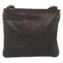 GUCCI GG Canvas Guccissima Bag Leather Dark Brown Gold 201538 Auth BA2619-13