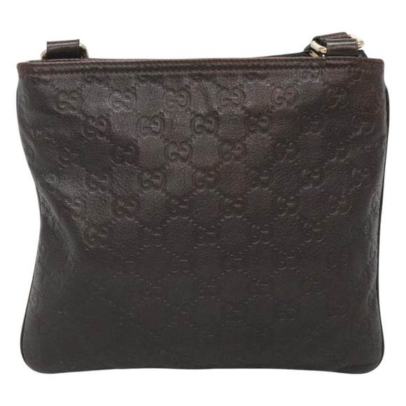 GUCCI GG Canvas Guccissima Bag Leather Dark Brown Gold 201538 Auth BA2619