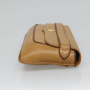 CARTIER Must Line Clutch Bag Leather Brown Gold Auth BA2622-4