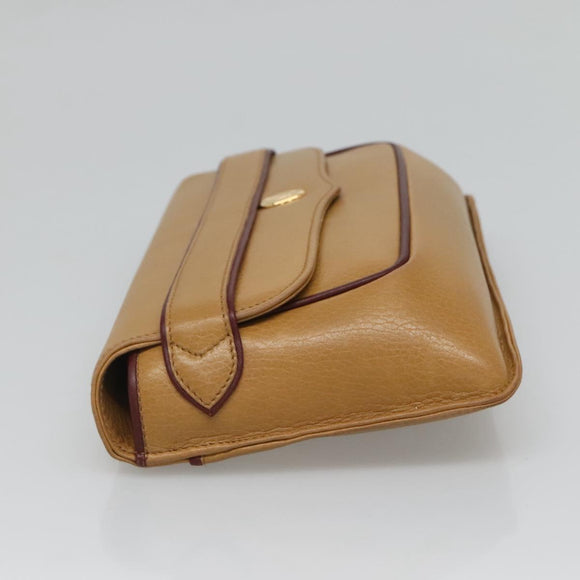 CARTIER Must Line Clutch Bag Leather Brown Gold Auth BA2622