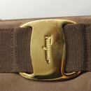 Salvatore Ferragamo Shoulder Bag Suede Brown Gold Auth BA2629-14