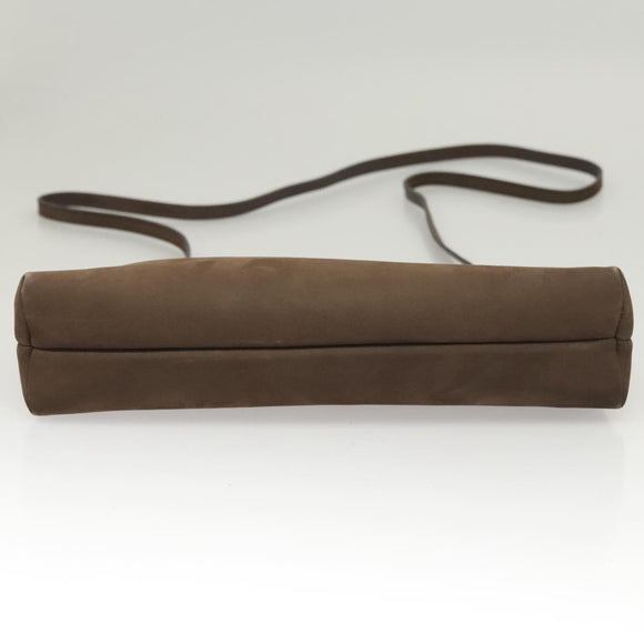 Salvatore Ferragamo Shoulder Bag Suede Brown Gold Auth BA2629