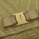 Salvatore Ferragamo Vala Chain Shoulder Bag Leather Gold Auth BA2630-14