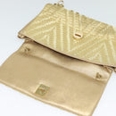 Salvatore Ferragamo Vala Chain Shoulder Bag Leather Gold Auth BA2630-15