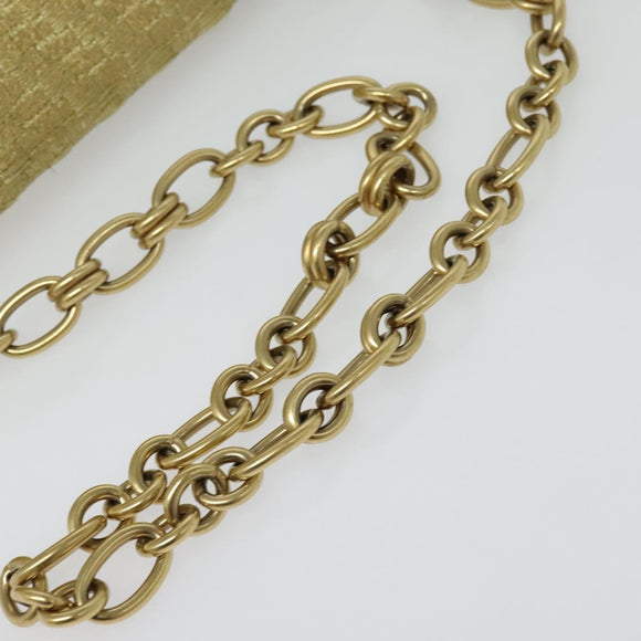 Salvatore Ferragamo Vala Chain Shoulder Bag Leather Gold Auth BA2630