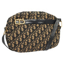 Christian Dior Trotter Canvas Shoulder Bag Navy Gold Auth BA2631-1