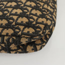 Christian Dior Trotter Canvas Shoulder Bag Navy Gold Auth BA2631-9