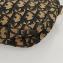 Christian Dior Trotter Canvas Shoulder Bag Navy Gold Auth BA2631-14