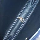 Christian Dior Trotter Canvas Shoulder Bag Navy Gold Auth BA2631-12