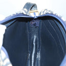 Christian Dior Trotter Canvas Shoulder Bag Navy Gold Auth BA2631-18