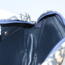 Christian Dior Trotter Canvas Shoulder Bag Navy Gold Auth BA2631-19