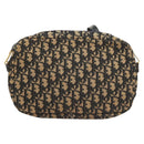 Christian Dior Trotter Canvas Shoulder Bag Navy Gold Auth BA2631-2