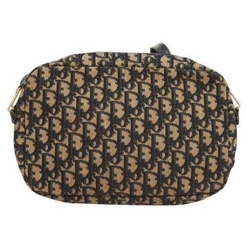 Christian Dior Trotter Canvas Shoulder Bag Navy Gold Auth BA2631 - 0