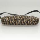 Christian Dior Trotter Canvas Shoulder Bag Navy Gold Auth BA2631-5