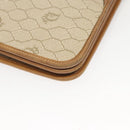 Christian Dior Honeycomb Canvas Chain Shoulder Bag PVC Beige Gold Auth BA2632-9