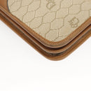 Christian Dior Honeycomb Canvas Chain Shoulder Bag PVC Beige Gold Auth BA2632-14