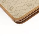 Christian Dior Honeycomb Canvas Chain Shoulder Bag PVC Beige Gold Auth BA2632-16