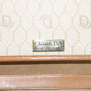 Christian Dior Honeycomb Canvas Chain Shoulder Bag PVC Beige Gold Auth BA2632-17