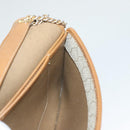 Christian Dior Honeycomb Canvas Chain Shoulder Bag PVC Beige Gold Auth BA2632-18
