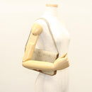 Christian Dior Honeycomb Canvas Chain Shoulder Bag PVC Beige Gold Auth BA2632-21