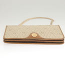 Christian Dior Honeycomb Canvas Chain Shoulder Bag PVC Beige Gold Auth BA2632-5