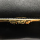 BALLY Shoulder Bag Leather Black Gold Auth BA2643-14