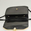 BALLY Shoulder Bag Leather Black Gold Auth BA2643-15